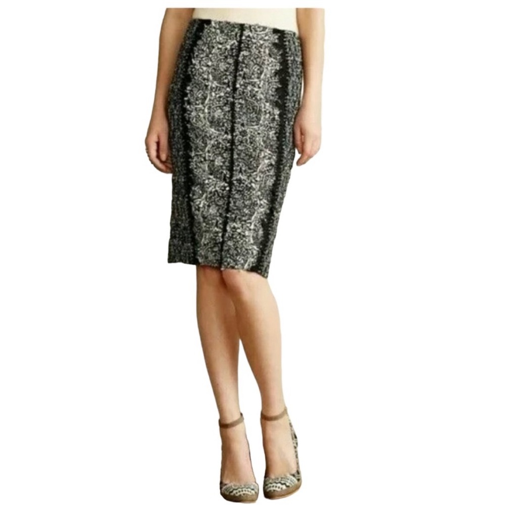 Anthropologie Beguile Pencil laser cut Skirt by Byron Lars  Size 2 NWT